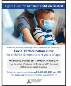 Poster shows COVID Vaccination Clinic information